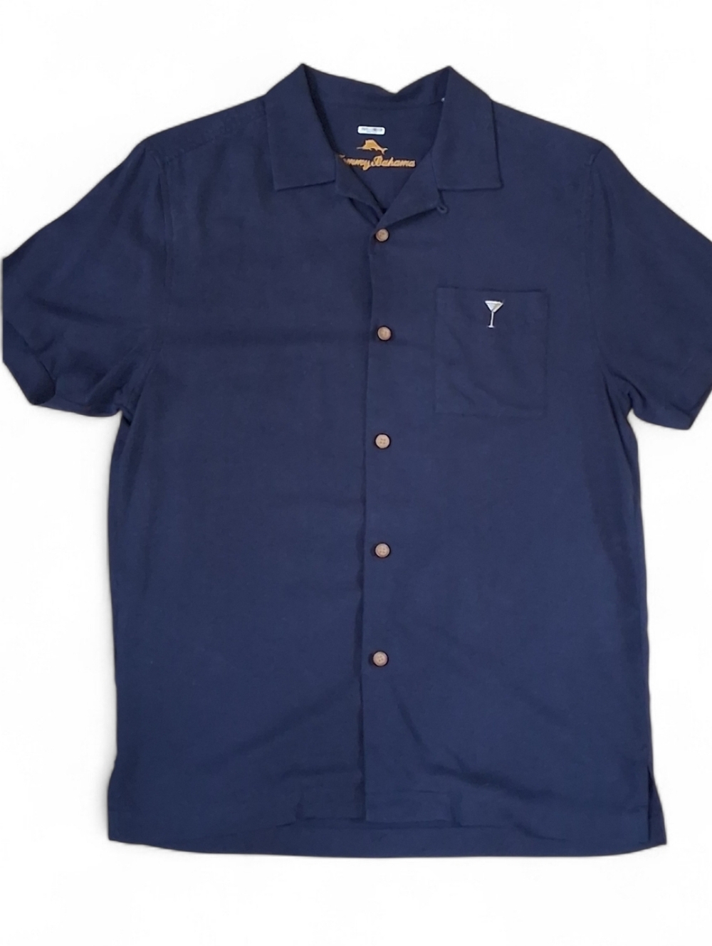 Tommy Bahama Shirt Mens S Blue Silk Marlin Bar Embroidered Camp Button Up - Picture 4 of 5